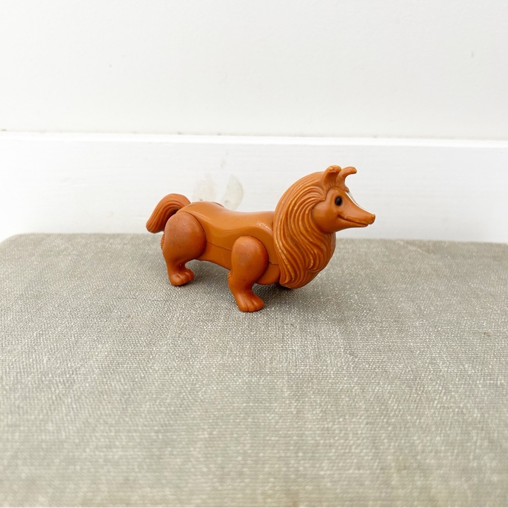 Vintage 1980s Playskool Lil Playmates 3" Collie Farm Dog Figure Poseable Jointed